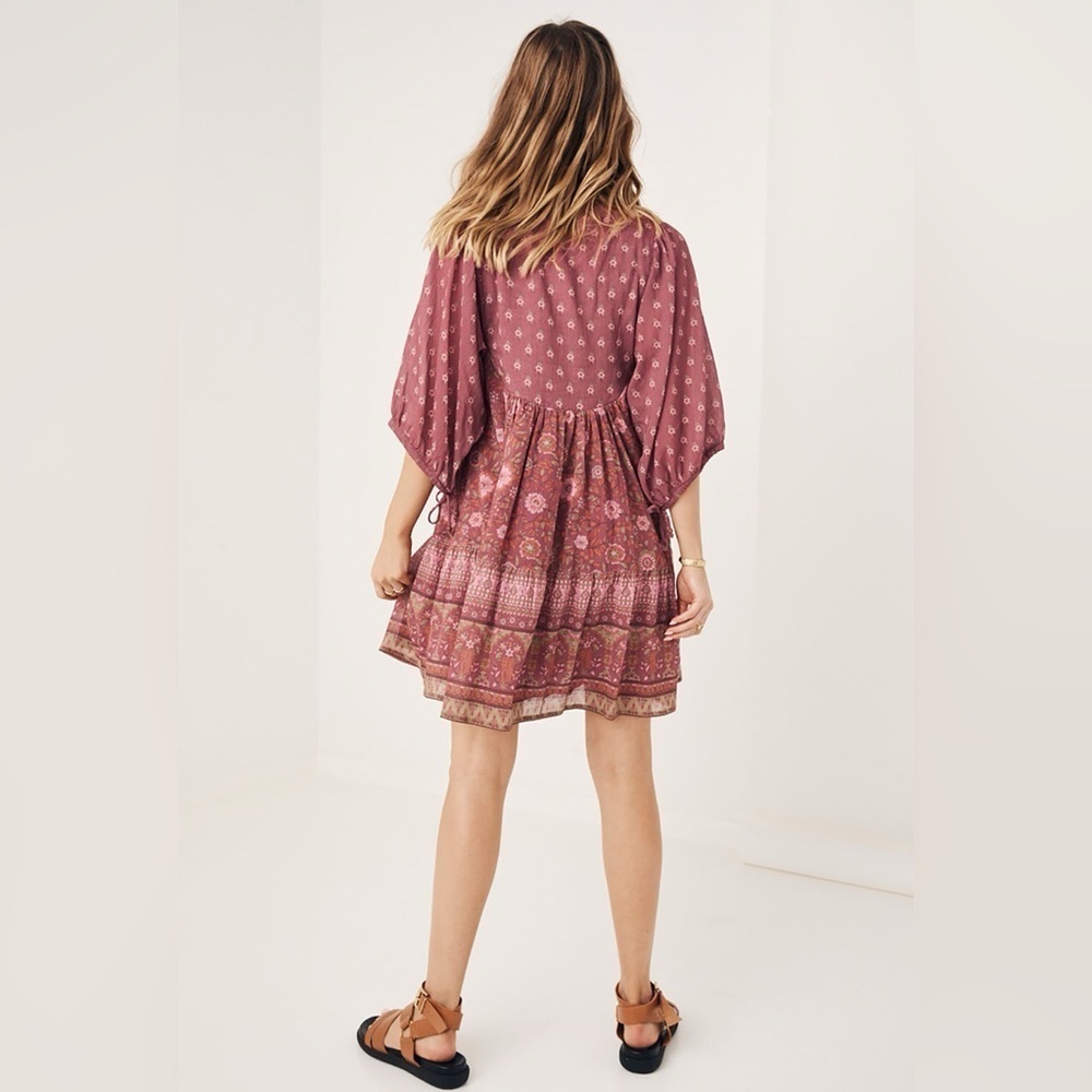 Spell Utopia Tunic Mini Dress in Berry Size Small - Picture 9 of 9